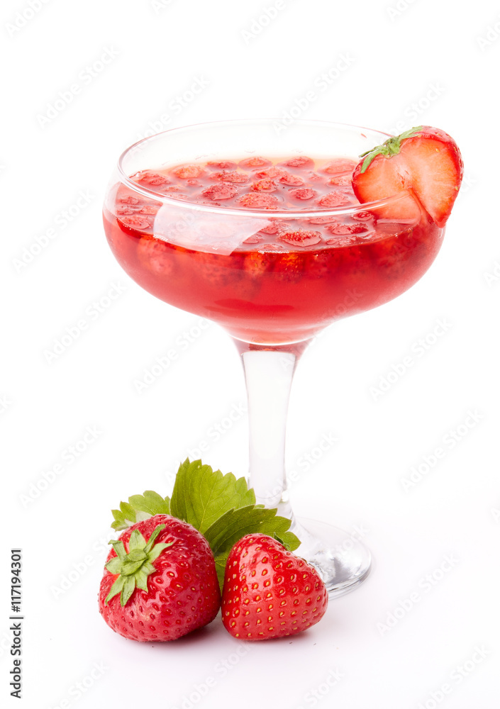 Dessert from sweet berries of strawberries Dessert from sweet berries of strawberries