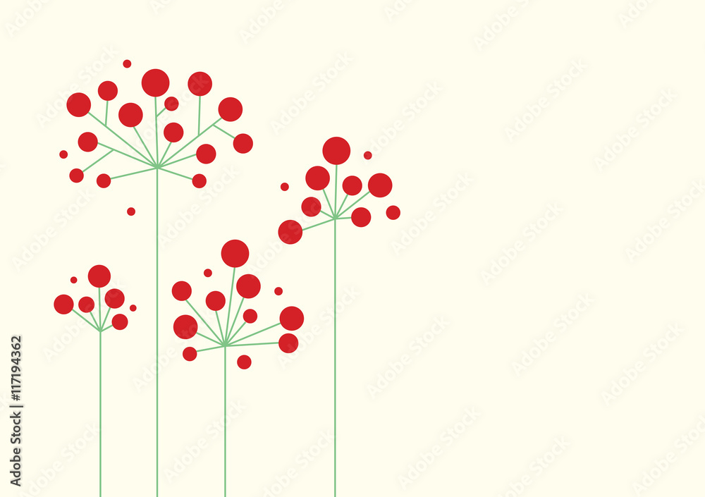 abstract red flowers