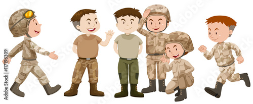 Soldiers in brown uniform