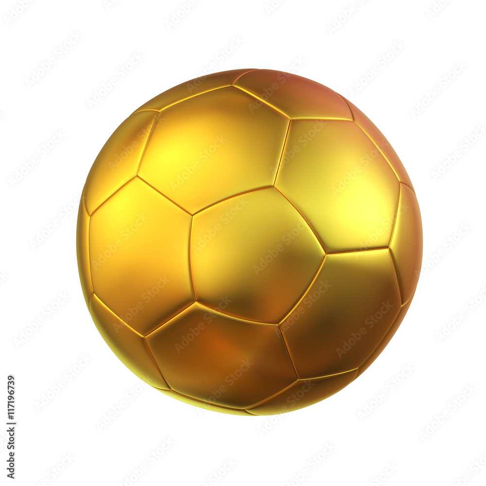 Gold soccer ball, 3d illustration