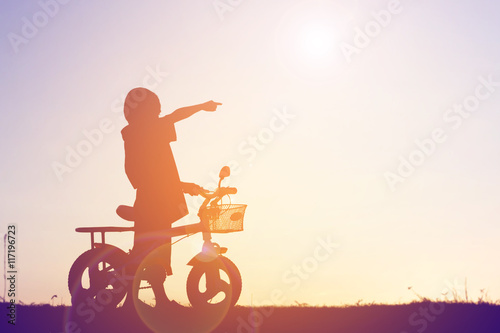 little boy bike silhouette