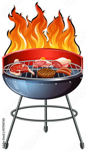 Different types of meat on the grill
