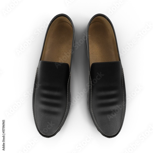 Pair of male classic leather shoes isolated on the white 3D Illustration