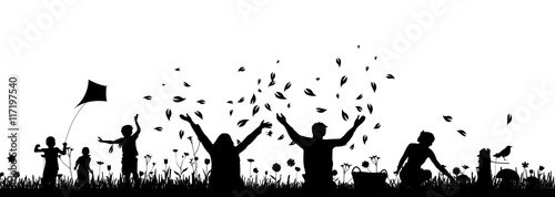 Silhouette Park im Herbst