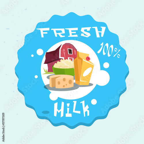 Milk Dairy Products Eco Fresh Farm Logo