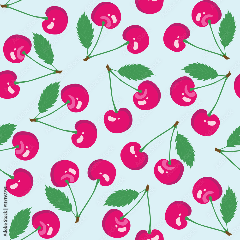 Seamless pattern with cherry. Vector illustration Seamless pattern with cherry. Vector illustration