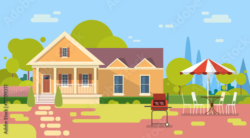 Summer Picnic Outdoors House Barbecue Grill Party