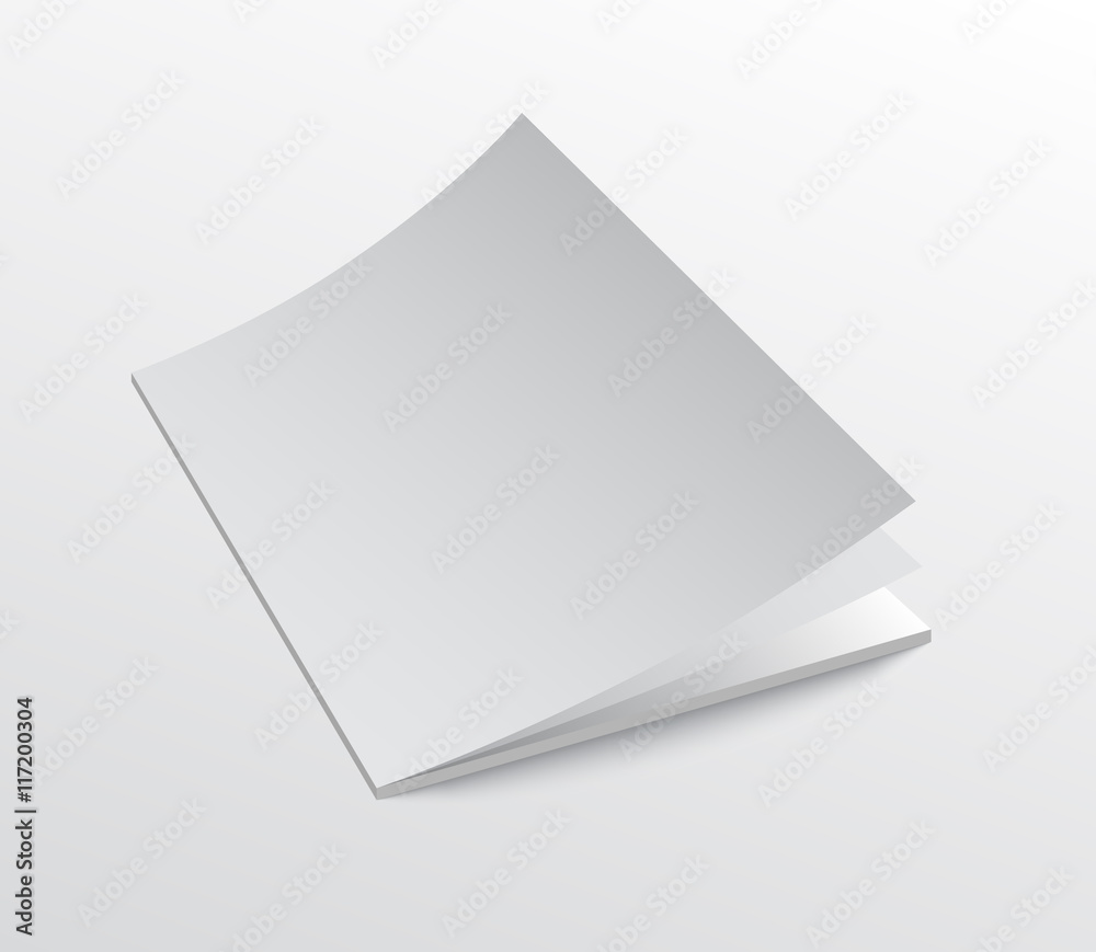 Brochure cover mockup with open moving pages. Brochure cover mockup with open moving pages.