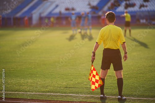 referee soccer. referee is on the field photo