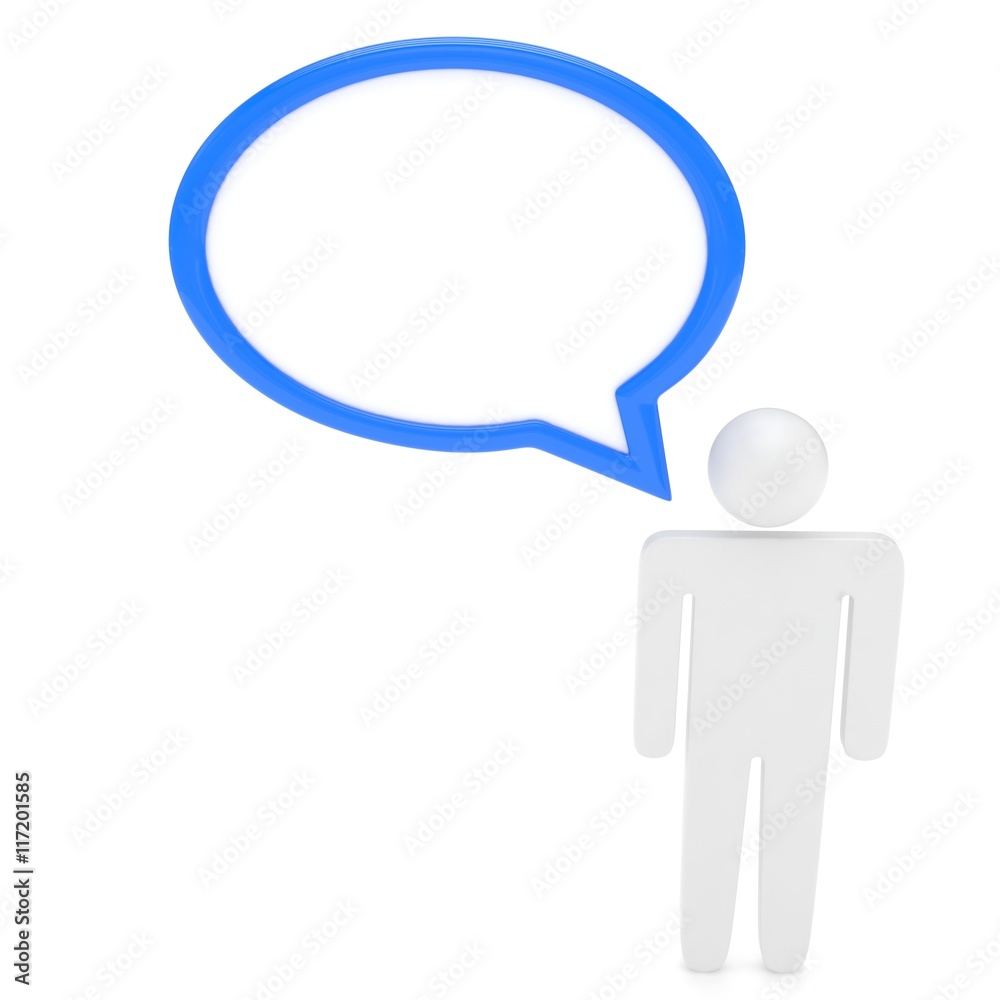 3d man with talk bubbles isolated over a white background. 3d rendering. 3d man with talk bubbles isolated over a white background. 3d rendering.