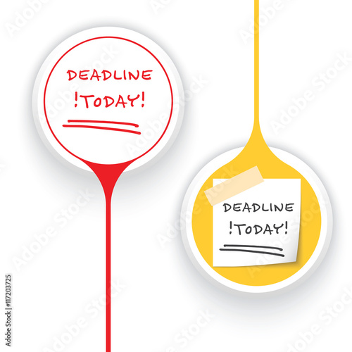 Two vector objects and the words deadline today