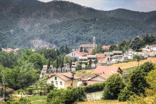 A view over the mountain landscape of Sassello in the north of Italy 