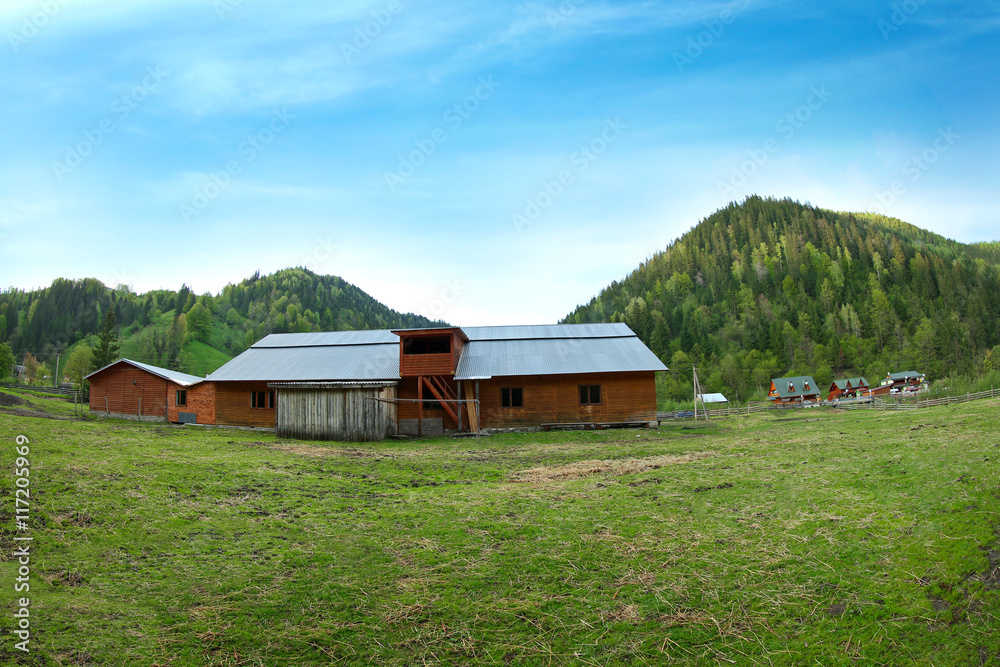 Fototapeta premium Village in mountains