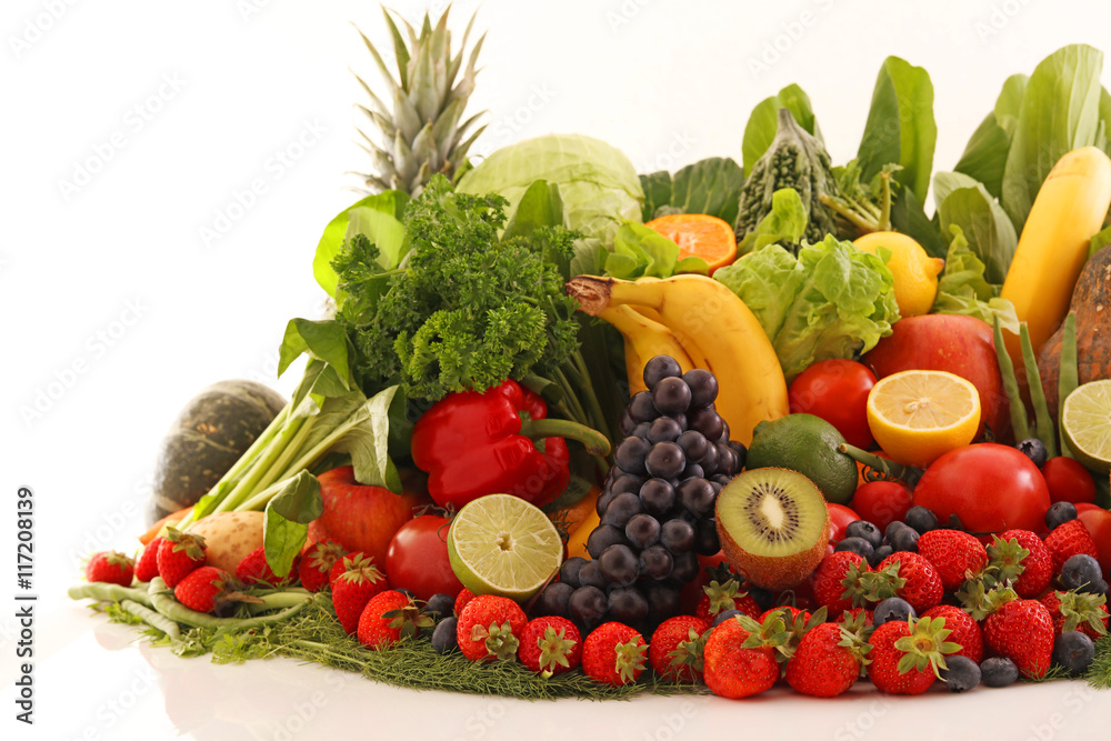 Naklejka Świeże warzywa i owoce