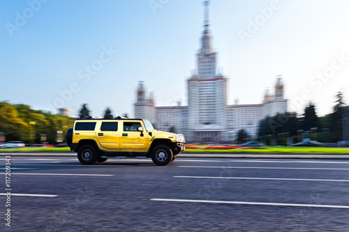 Golden 4X4 vehicle in Moscow