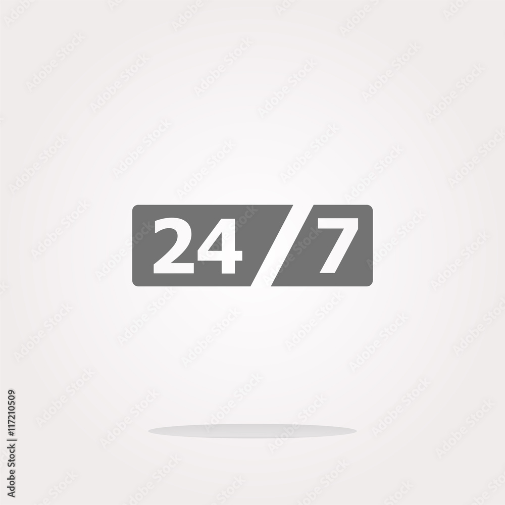 Service and support for customers. 24 hours a day and 7 days a week icon . Vector illustration Service and support for customers. 24 hours a day and 7 days a week icon . Vector illustration