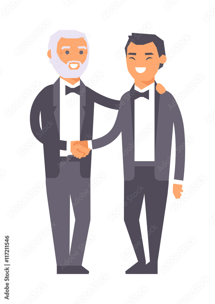Bbusiness team partnership character vector illustration Bbusiness team partnership character vector illustration