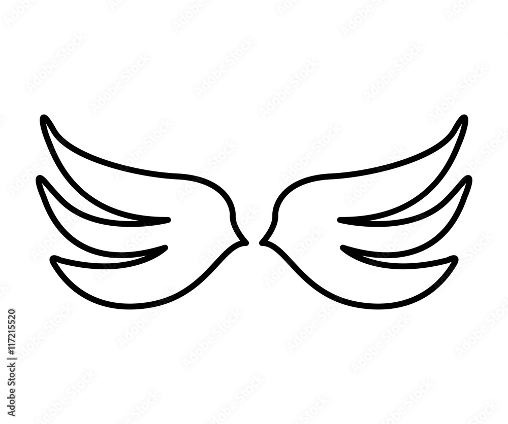 wings angel drawn icon