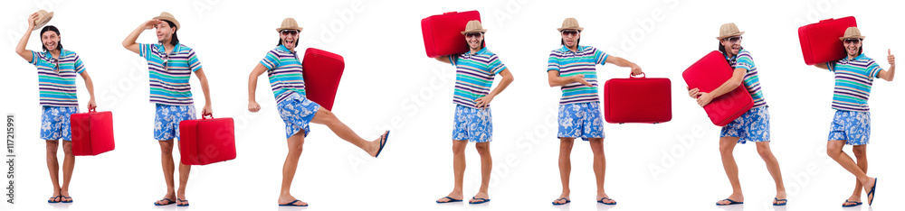 Man preparing for this summer vacation Man preparing for this summer vacation