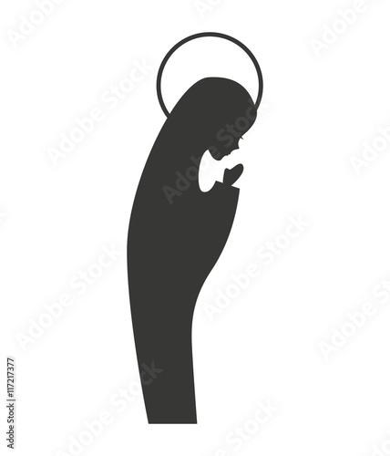 silhouette of the Christmas manger figure