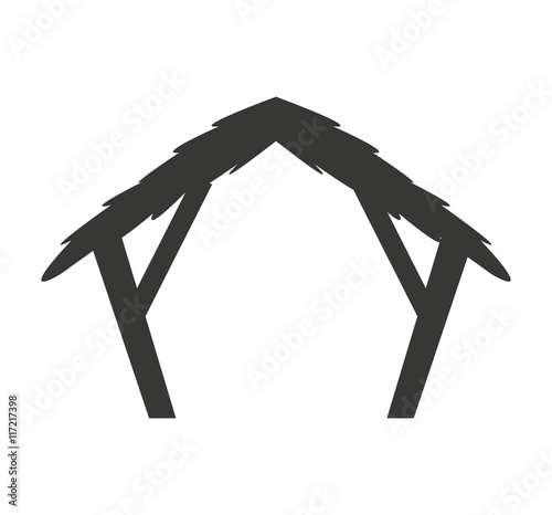 silhouette stable manger icon