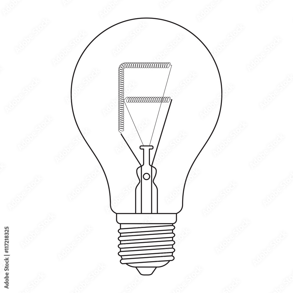 Obraz premium The letter F, in the alphabet Incandescent light bulb set outline style black and white color isolated on white background