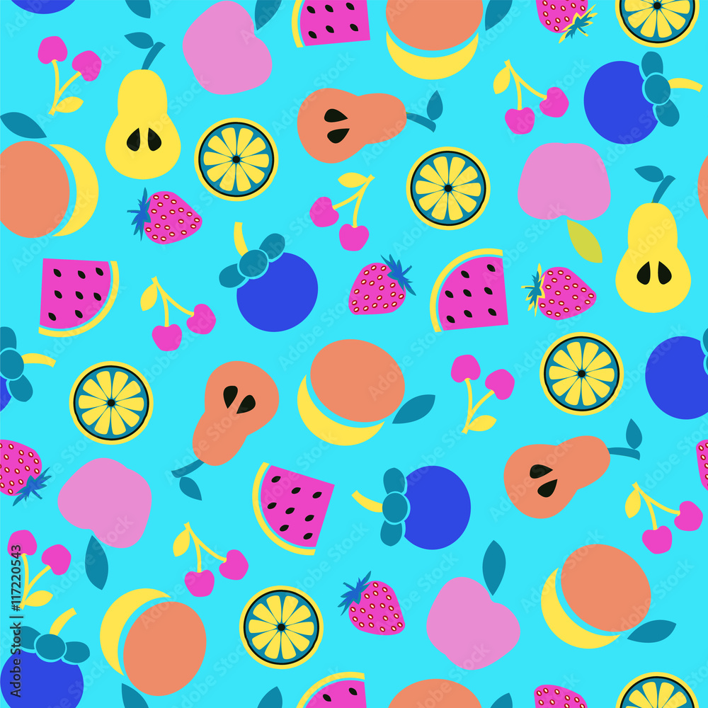 vector colorful Fruit background in Flat style