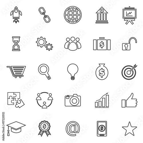 Start up line icons on white background.eps