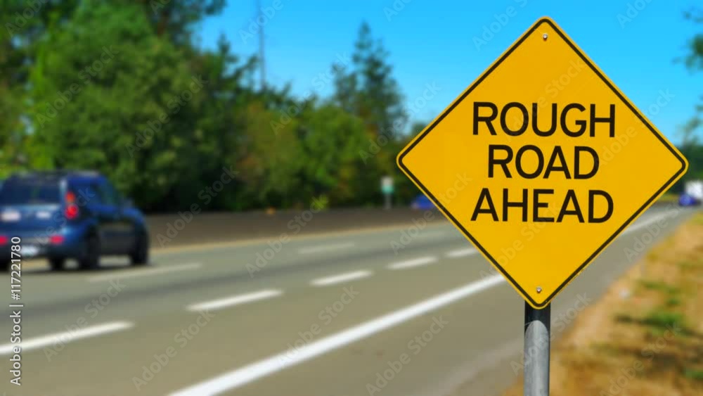 4K Rough Road Ahead, Yellow Diamond Road Traffic Sign, Highway Traffic 4K Rough Road Ahead, Yellow Diamond Road Traffic Sign, Highway Traffic