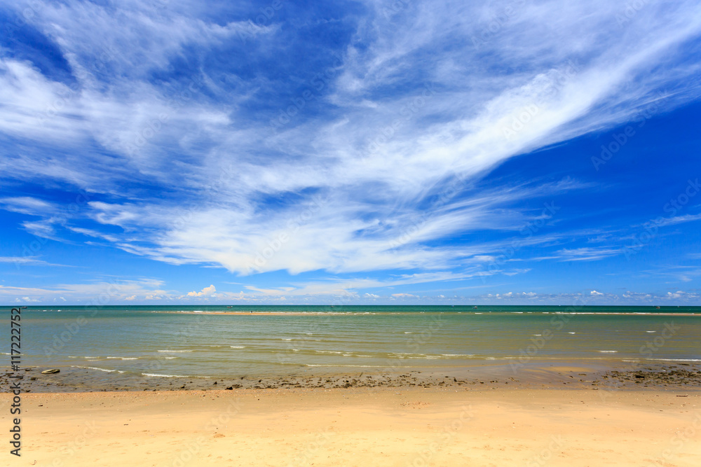 Sea beach with blue sky