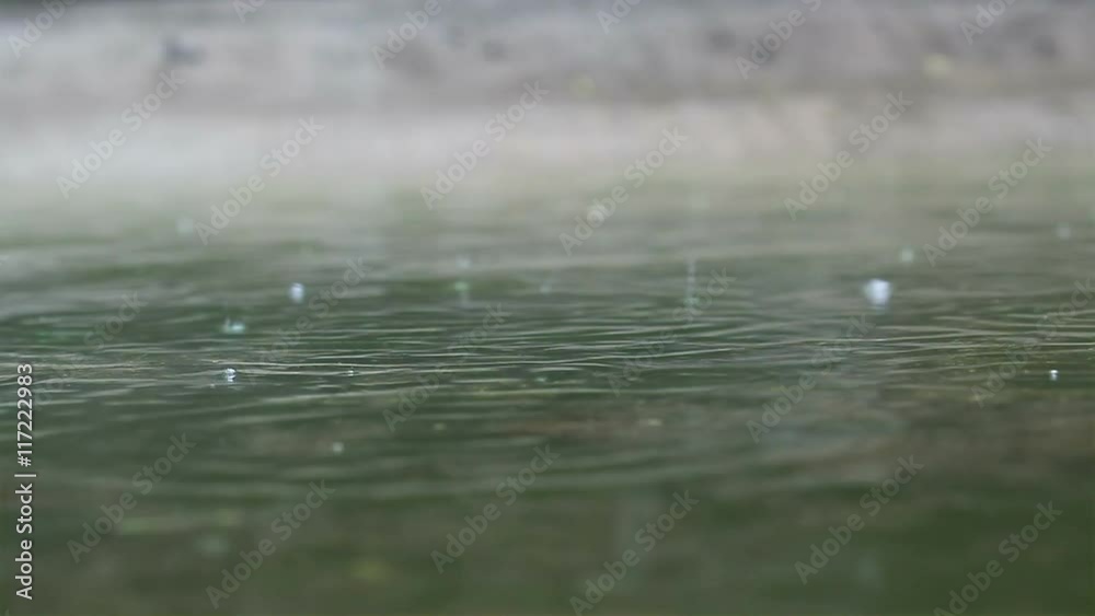 Raining drop and bubble in the water Raining drop and bubble in the water