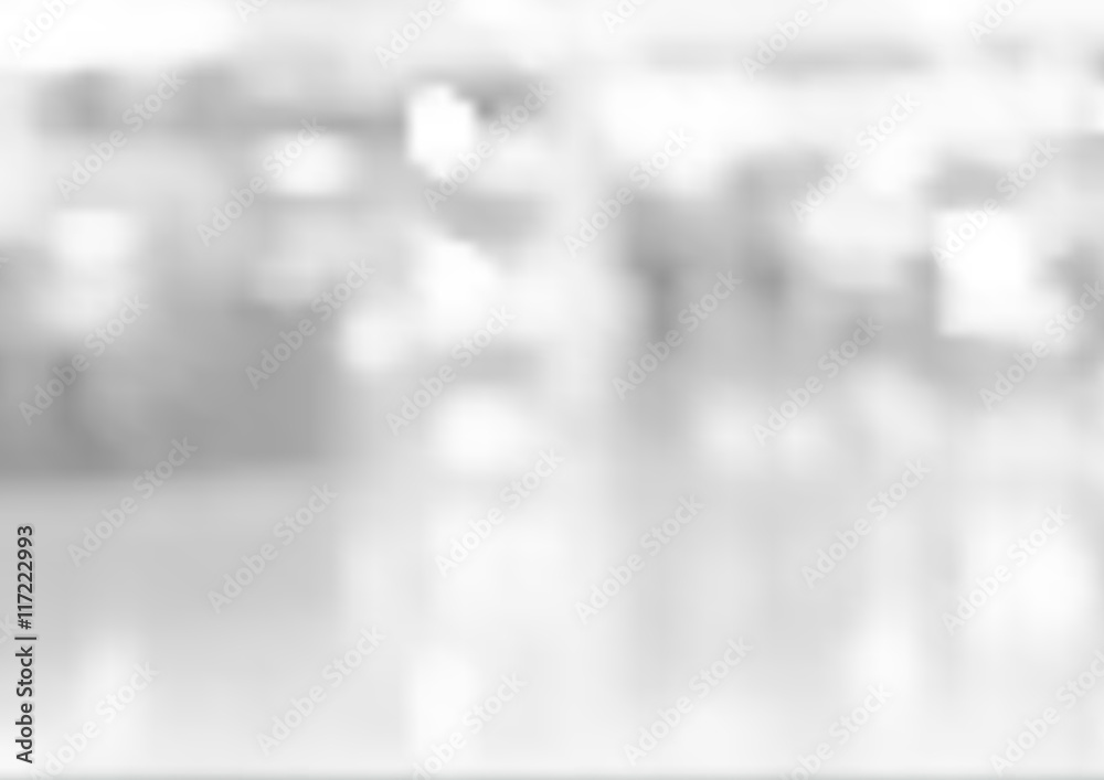 Blur inside office building with bokeh light background - Vector