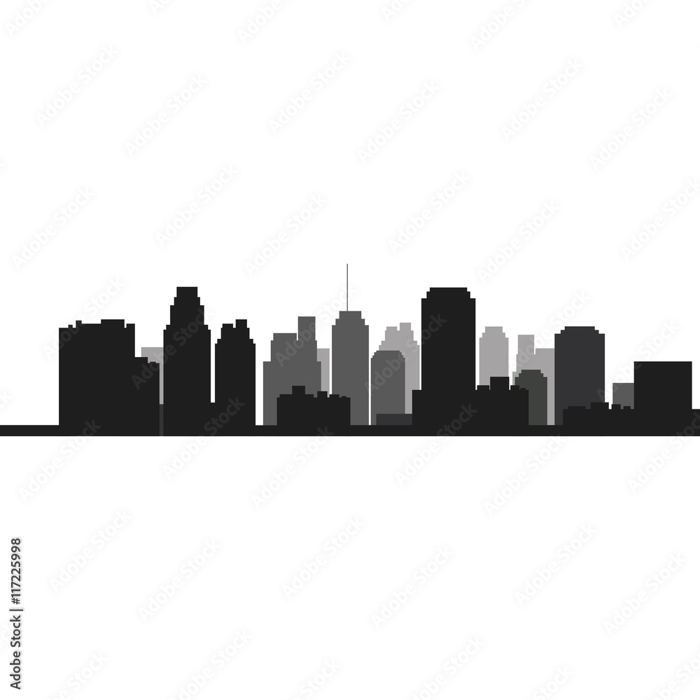flat design city skyline icon vector illustration