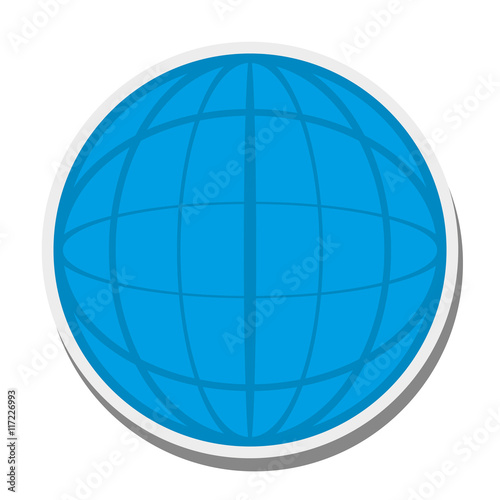 flat design earth globe diagram icon vector illustration