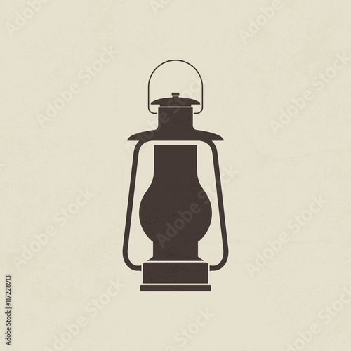 Camping lantern, Oil lamp icon - Vector