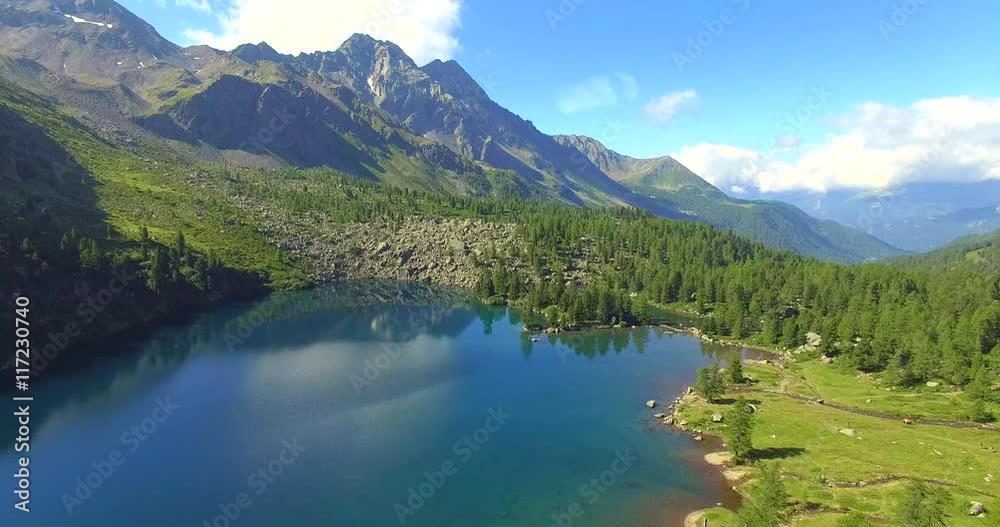 Aerial 4k - Lago Viola - Val di Campo - Poschiavo - Svizzera Aerial 4k - Lago Viola - Val di Campo - Poschiavo - Svizzera