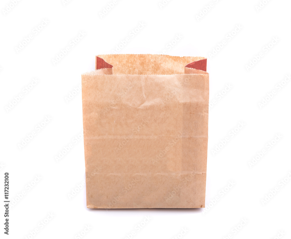 Brown paper bag for food isolated on white Brown paper bag for food isolated on white