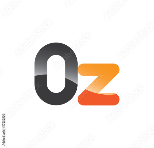 0z initial grey and orange with shine