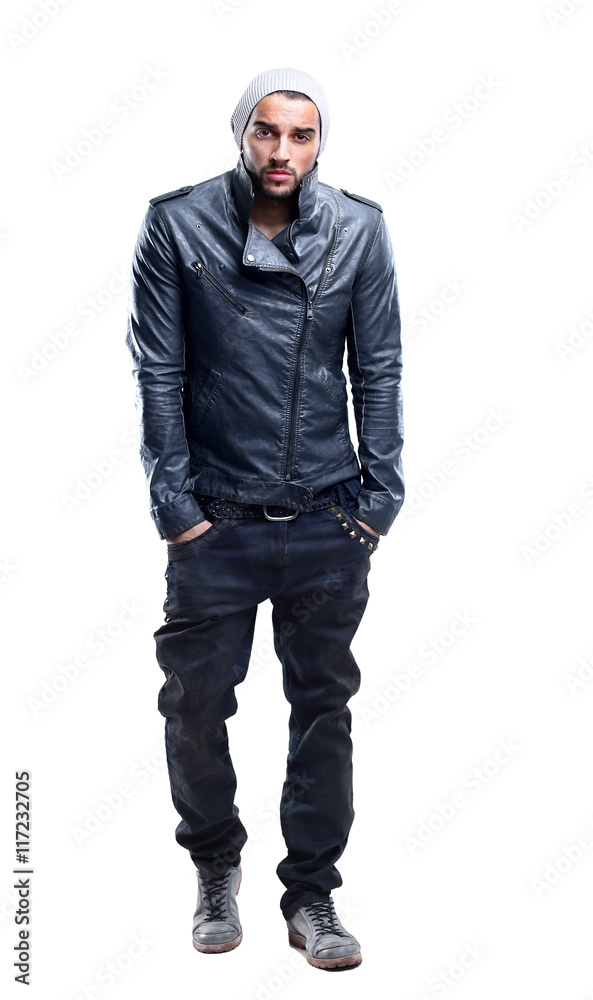 Handsome young man full body portrait in the studio Handsome young man full body portrait in the studio