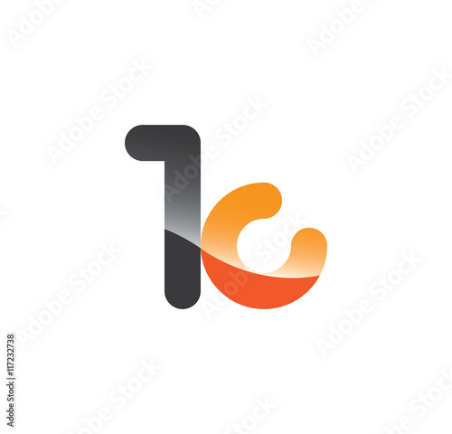 1c initial grey and orange with shine