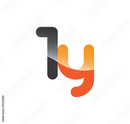 1y initial grey and orange with shine