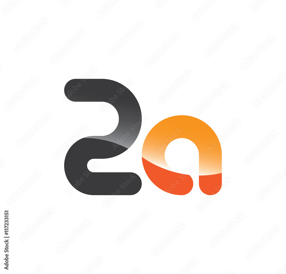 2a initial grey and orange with shine