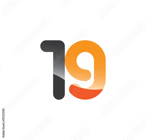 19 initial grey and orange with shine