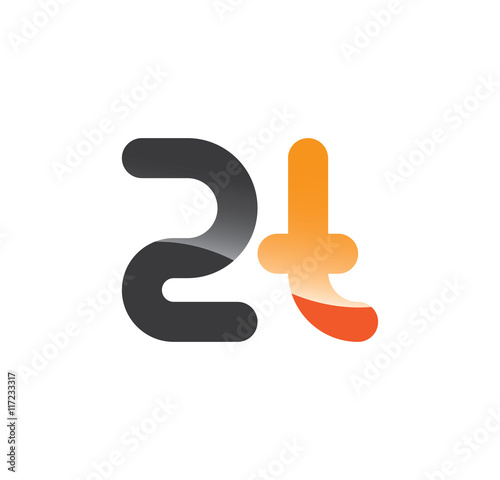 2t initial grey and orange with shine