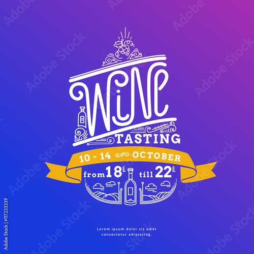 Vintage vector ornament wine labels