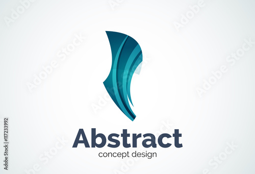 Abstract wave logo template, smooth motion concept