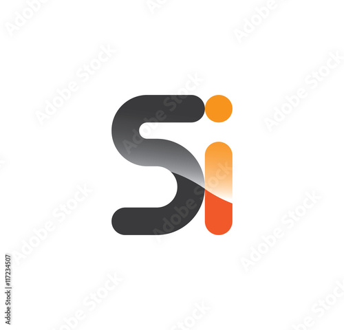 5i initial grey and orange with shine