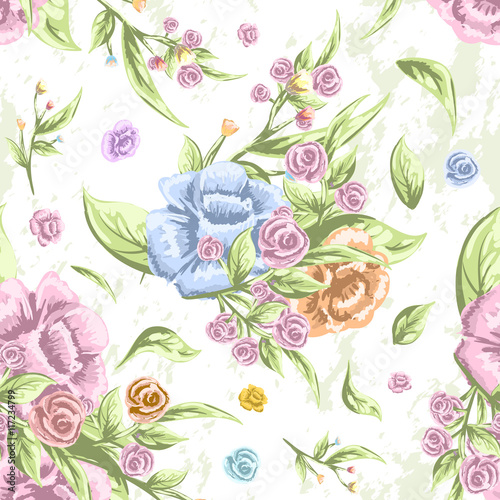 Vintage floral seamless pattern  Old style fashion vector illustration