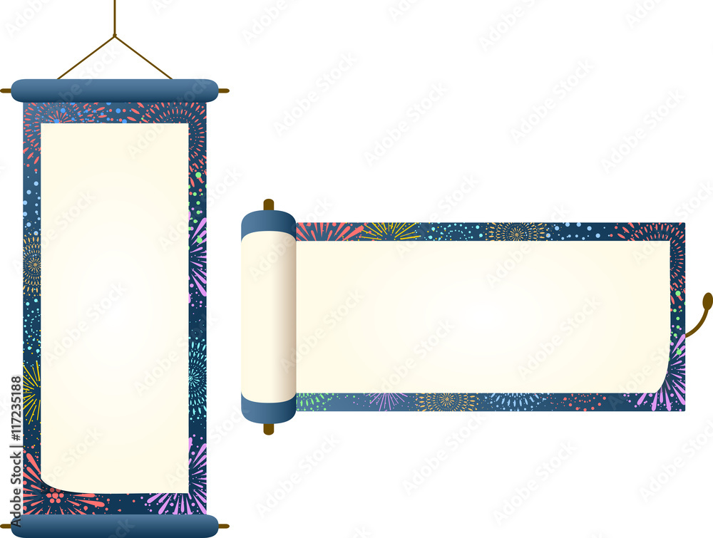 巻物 掛軸 花火柄 Stock ベクター Adobe Stock