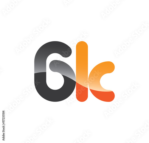 6k initial grey and orange with shine